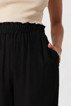 Discount Nicole Pant In Black Linen Blend Bottoms|Pants
