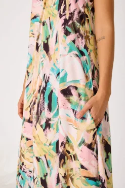 Clearance No Scrubs Maxi Dress In Multi Brushstroke Print Dresses|Casual