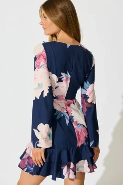 Outlet Noir Botanica Dress in Navy Floral Dresses|Party
