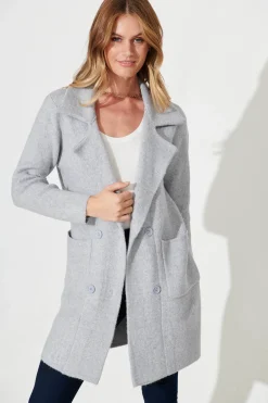 Outlet Nordic Knit Coatigan In Grey Wool Blend Knitwear|Knitwear