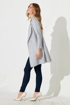 Outlet Nordic Knit Coatigan In Grey Wool Blend Knitwear|Knitwear