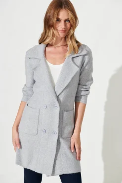 Outlet Nordic Knit Coatigan In Grey Wool Blend Knitwear|Knitwear