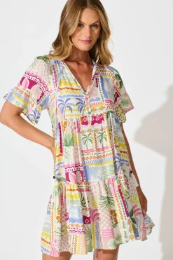 Best Northcote Smock Dress in Multi Patchwork Print Dresses|Casual