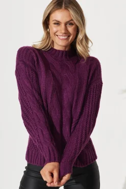 Sale Notting Knit In Dark Purple Knitwear|Knitwear