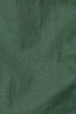 New Oatland Midi Shirt Dress In Green Cotton Linen Dresses|Casual