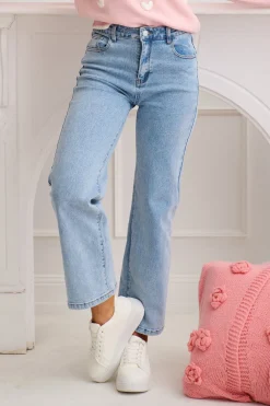 Discount Ocean Road High Rise Wide Leg Jean in Light Blue Denim Bottoms|Denim