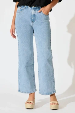 Discount Ocean Road High Rise Wide Leg Jean in Light Blue Denim Bottoms|Denim