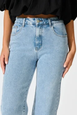 Discount Ocean Road High Rise Wide Leg Jean in Light Blue Denim Bottoms|Denim