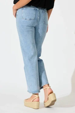 Discount Ocean Road High Rise Wide Leg Jean in Light Blue Denim Bottoms|Denim