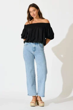 Discount Ocean Road High Rise Wide Leg Jean in Light Blue Denim Bottoms|Denim