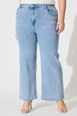 Discount Ocean Road High Rise Wide Leg Jean in Light Blue Denim Bottoms|Denim