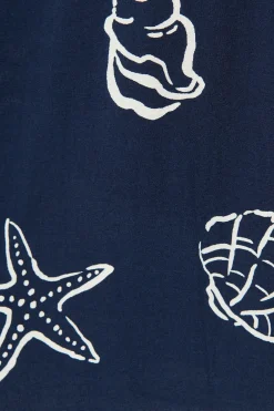 Sale Oceans Embrace Top in Navy with White Shell Print Tops|Casual