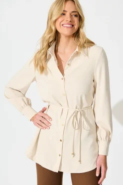 New Office Muse Shirt in Beige Tops