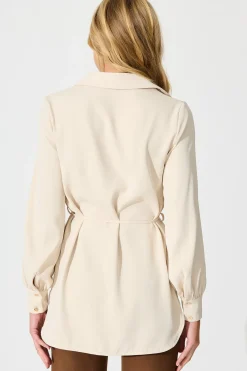 New Office Muse Shirt in Beige Tops