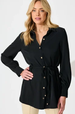 Hot Office Muse Shirt in Black Tops|Workwear