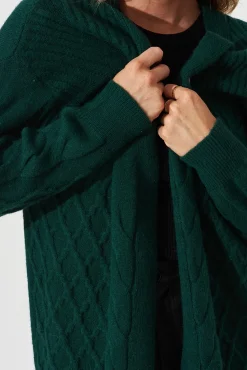 Sale Okina Knit Cardigan In Emerald Wool Blend Knitwear|Knitwear