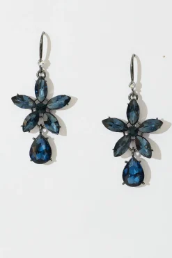 Outlet Olivia Drop Earrings in Navy Stones Jewellery