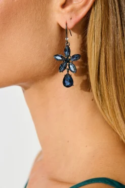 Outlet Olivia Drop Earrings in Navy Stones Jewellery