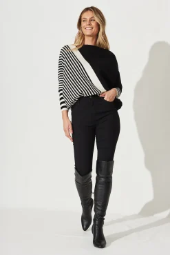 Best Orphelia Knit In Black And Cream Stripe Knitwear|Knitwear