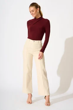 Fashion Oxford Top in Wine Tops|Workwear
