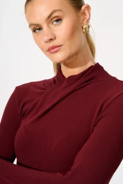 Fashion Oxford Top in Wine Tops|Workwear