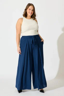 Outlet Page Pants In Navy Bottoms|Pants
