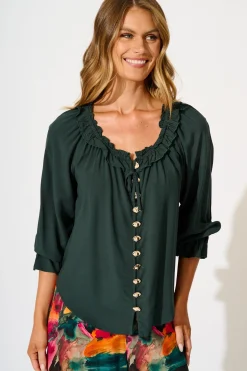 Best Painted Allure Top in Emerald Tops|Casual