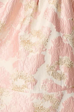 Outlet Paris Dreamer Dress in Blush with Gold Jacquard Dresses|Party