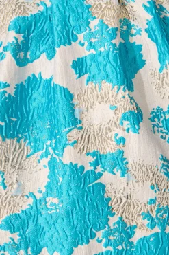 Best Paris Dreamer Dress In Pale Gold With Aqua Jacquard Dresses|Party