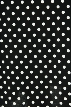 Fashion Parisian Dot Midi Dress in Black with White Polka Dot Dresses|Casual