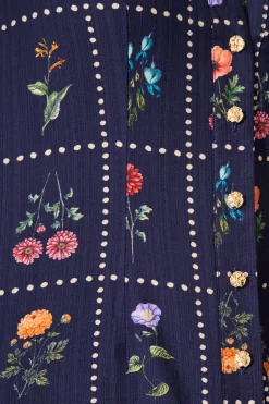Clearance Petal Outline Shirt in Navy with Multi Floral Tops|Casual