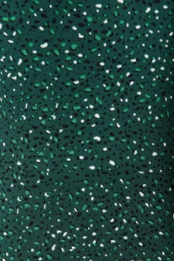 Hot Petra Top in Emerald Multi Spot Crepe Tops