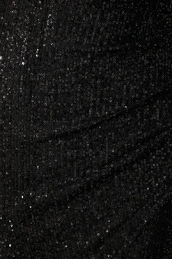 Fashion Phoenix Off Shoulder Midi Dress In Black Sequin Wedding Guest|Engagement Party