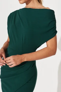 Sale Phoenix Off Shoulder Midi Dress In Emerald Dresses|Party