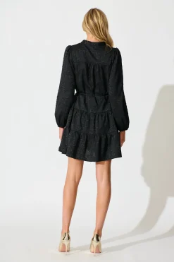 Hot Poetic Charm Dress in Black Burnout Cotton Blend Dresses|Party