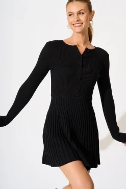 Best Poised Perfection Knit Dress in Black Dresses|Knitwear