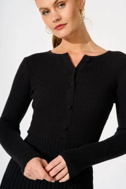 Best Poised Perfection Knit Dress in Black Dresses|Knitwear