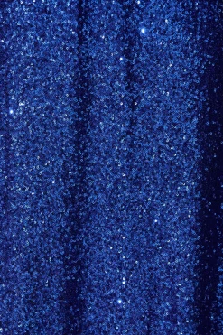 Fashion PRE ORDER Amiri Off Shoulder Maxi Dress in Cobalt Blue Sequin Dresses|Party
