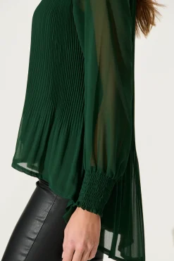 Outlet PRE ORDER Beau Top In Emerald Chiffon Tops|Party & Occasion