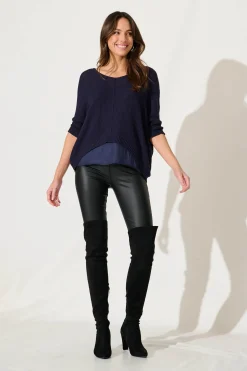 Outlet PRE ORDER Emily Knit In Navy Tops|Knitwear