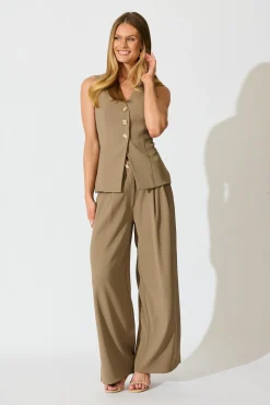New PRE ORDER Form and Function Vest Top in Taupe Tops|Workwear