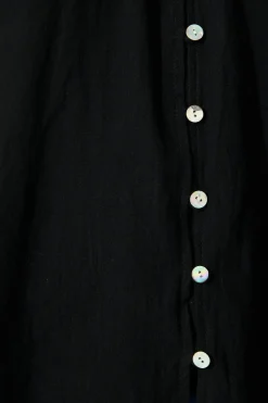 Sale PRE ORDER Lombard Top in Black Cotton Linen Tops|Casual
