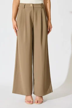 Online PRE ORDER Office Hours Pant in Taupe Bottoms|Pants
