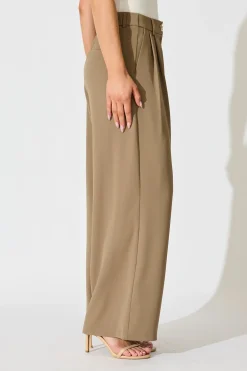 Online PRE ORDER Office Hours Pant in Taupe Bottoms|Pants