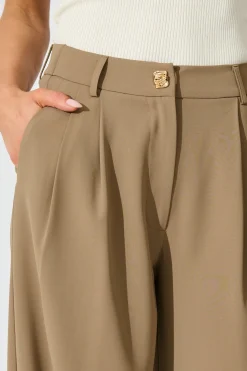 Online PRE ORDER Office Hours Pant in Taupe Bottoms|Pants