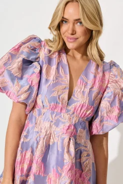 New PRE ORDER Paris Dreamer Dress in Lilac and Pink Metallic Jacquard Dresses|Party