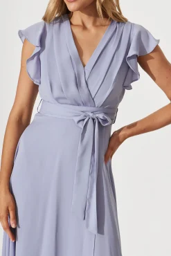Online PRE ORDER Wynter Maxi Dress in Dusty Blue Chiffon Dresses|Formal