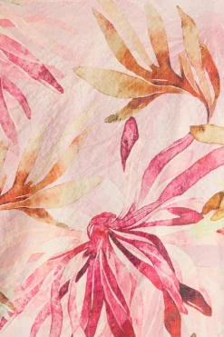 Hot Pria Dress in Pink Leaf Print Dresses|Casual