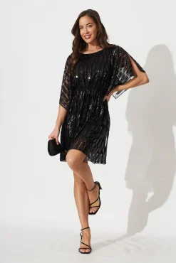 Fashion Prosecco Sequin Dress in Black Dresses|Party