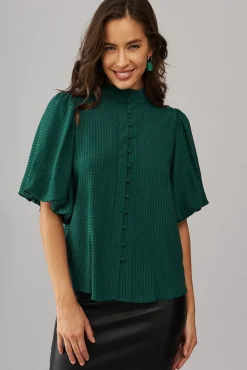 Outlet Prudence Shirt In Emerald Green Tops|Workwear
